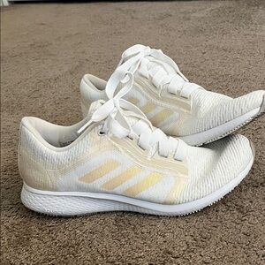 Adidas Cream and White Running Shoes